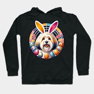 Havanese Delights in Easter with Bunny Ears and Eggs Hoodie